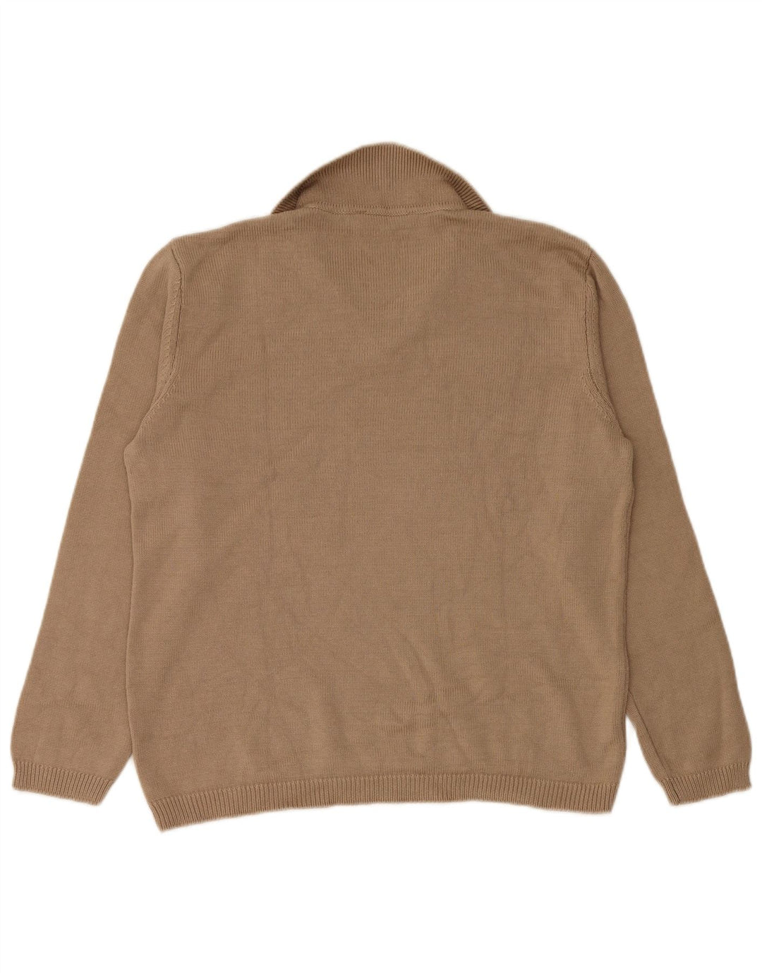 Zara Dame Polo Neck Jumper Sweater UK 14 Medium Beige