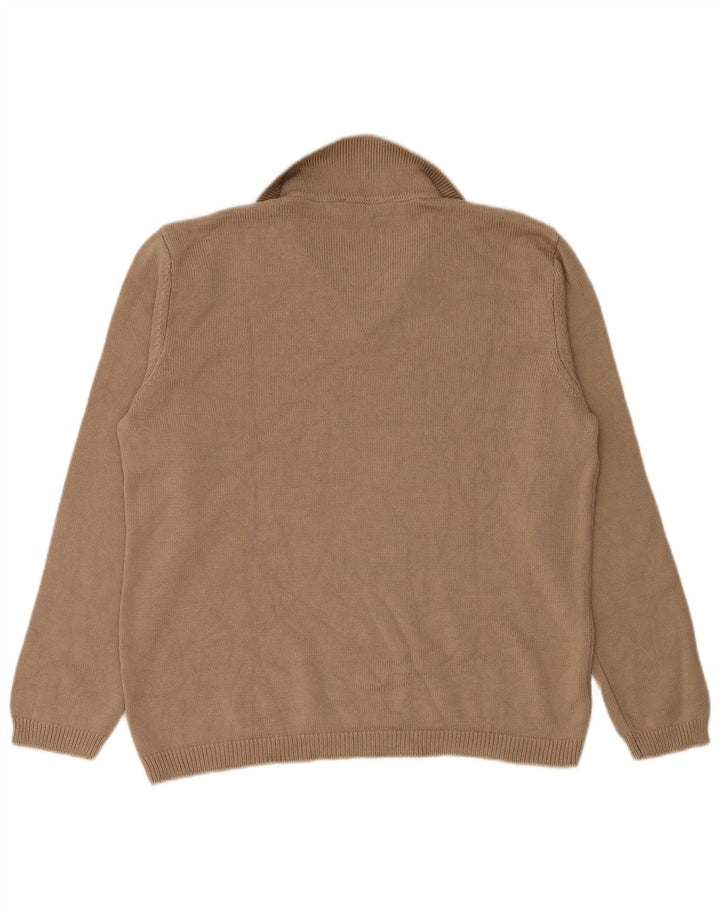 Zara Dame Polo Neck Jumper Sweater UK 14 Medium Beige