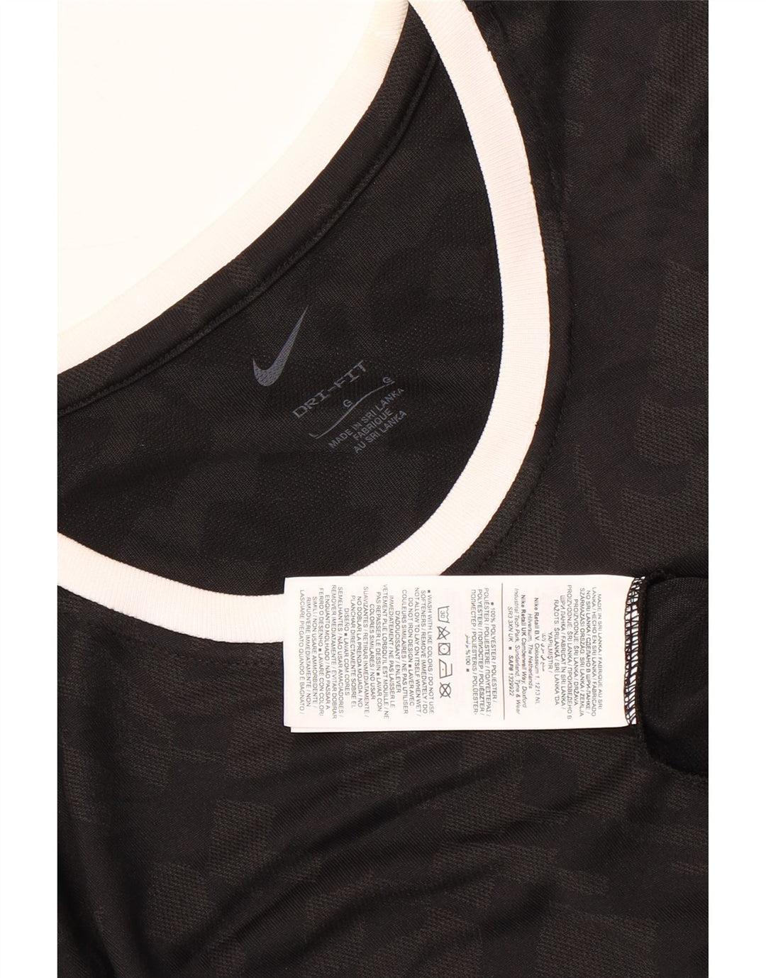 Nike Herre Dri Fit T-Shirt Top Stor Sort Camouflage Polyester