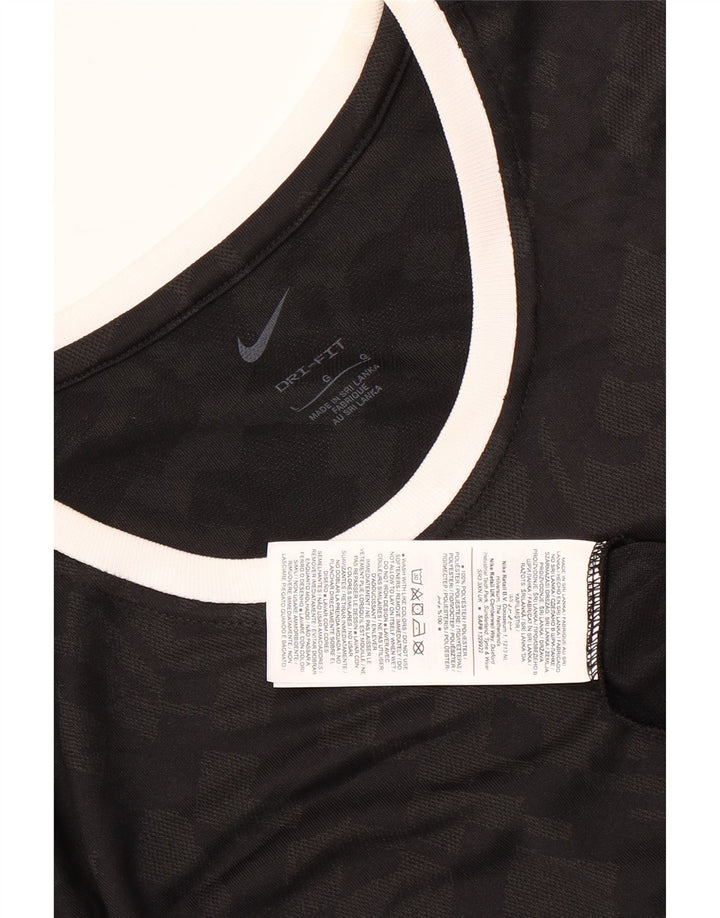 Nike Herre Dri Fit T-Shirt Top Stor Sort Camouflage Polyester
