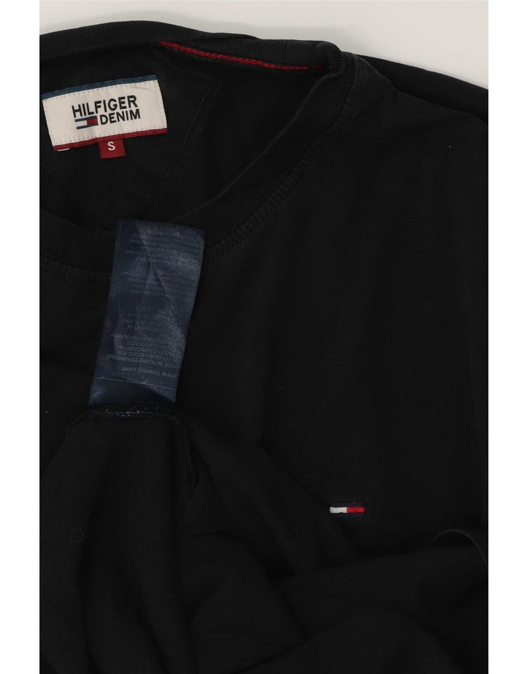 Tommy Hilfiger Herre T-Shirt Top Lille Sort Bomuld