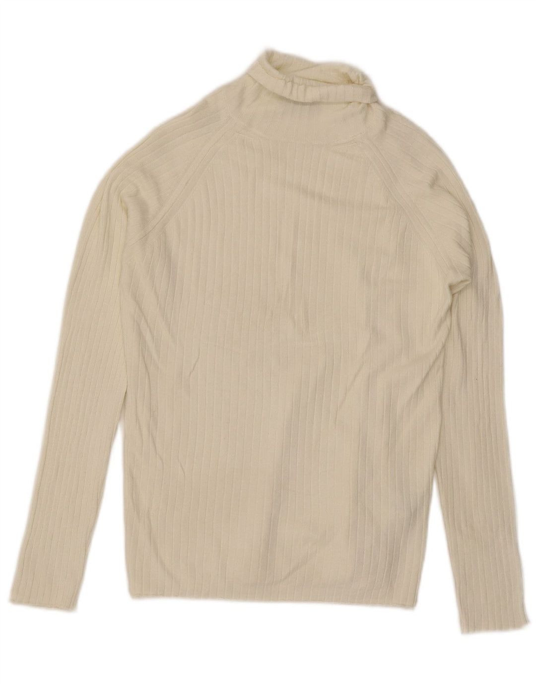 Zara Herre Rullehalstrøje Sweater Stor Hvid Viscose