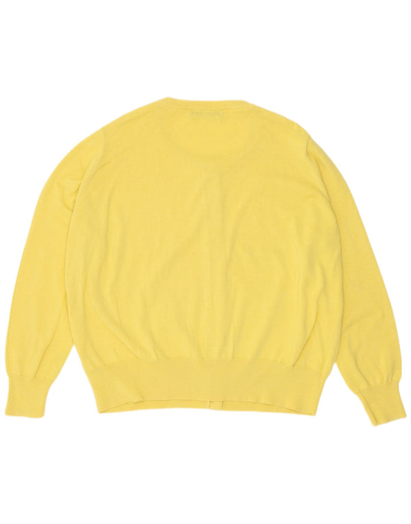 Marks & Spencer Dame Cardigan Sweater UK 20 2XL Gul Bomuld