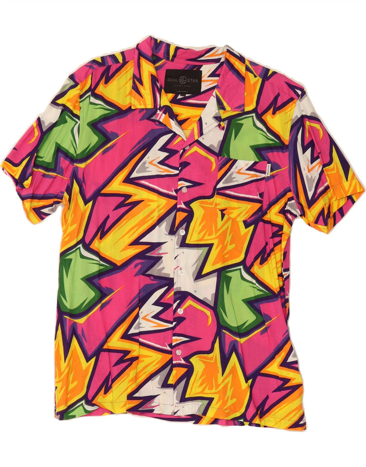 SOUL STAR Mens Abstract Pattern Short Sleeve Shirt Large Multicoloured Vintage Soul Star and Second-Hand Soul Star from Messina Hembry 