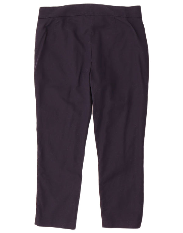 Marks & Spencer Dame Slim Cropped Trousers UK 12 Medium W32 L25 Navy Blue