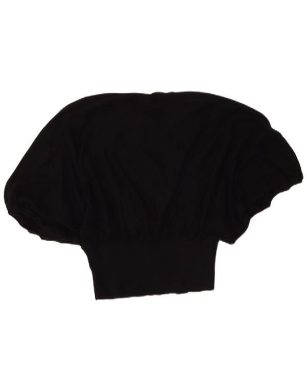 Oasis Dame Kortærmet Boat Neck Jumper Sweater UK 10 Small Black Bomuld