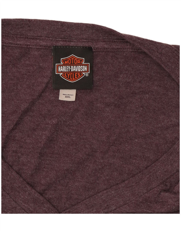 Harley Davidson Dame Grafisk T-Shirt Top UK 20 2XL Lilla Polyester