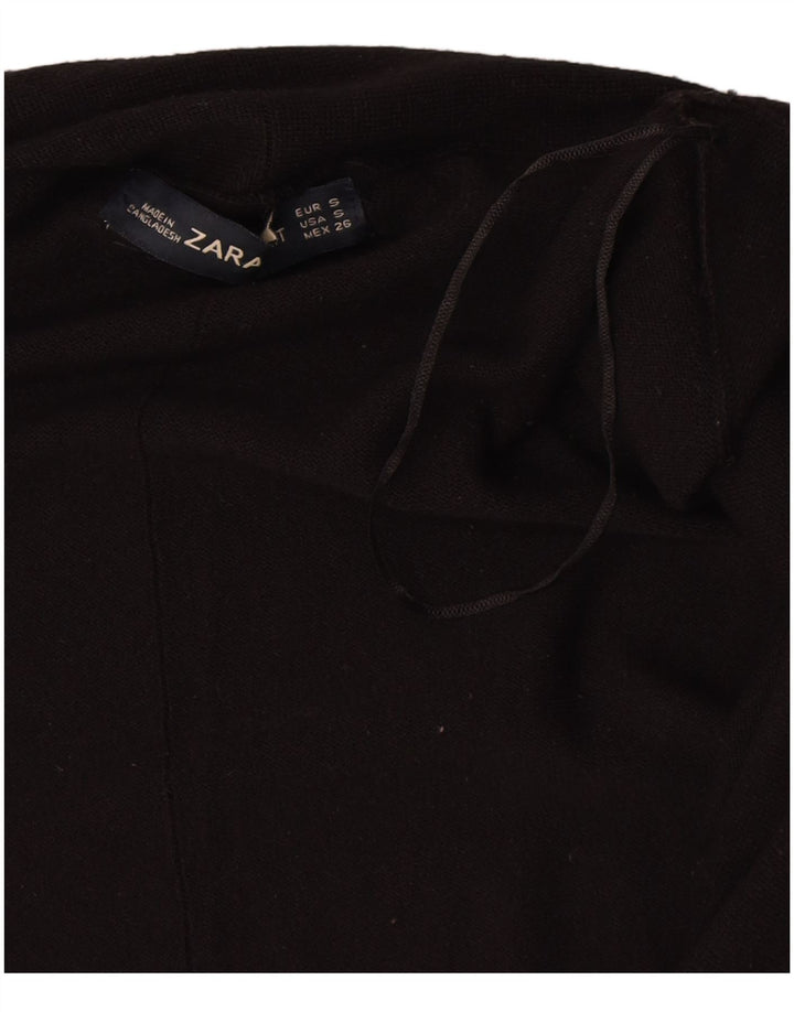 Zara Dame Cardigan Sweater UK 10 Small Black Viscose
