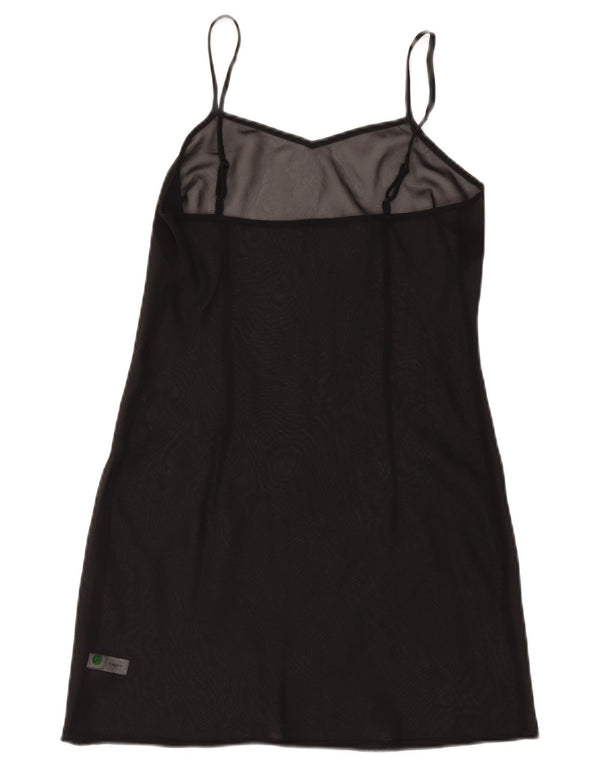 Vintage Dame se Gennem Slip Dress UK 8 Small Black Silk