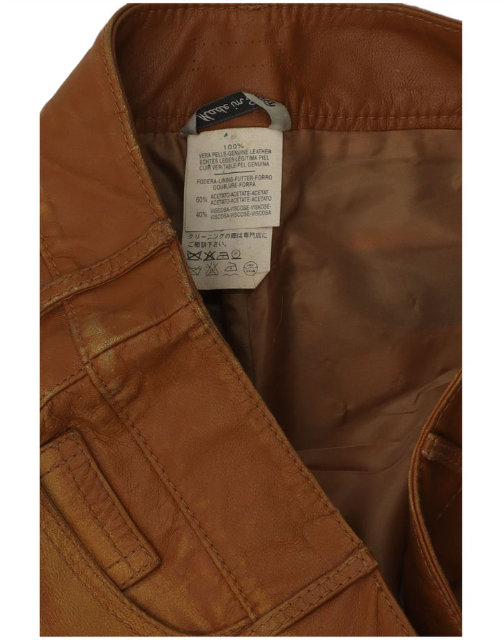 Vintage herre læderbukser W34 L35 Brun