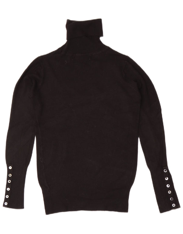 Zara Dame Rullehals Sweater UK 10 Lille Sort