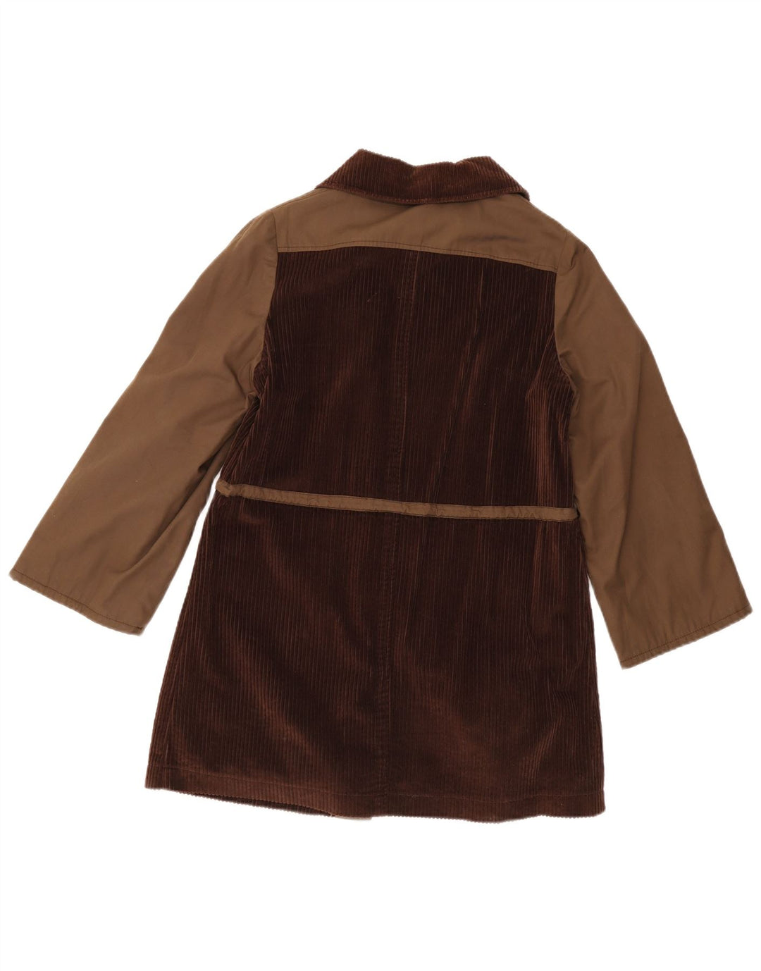 Vintage overfrakke til kvinder UK 14 Medium Brown Colourblock