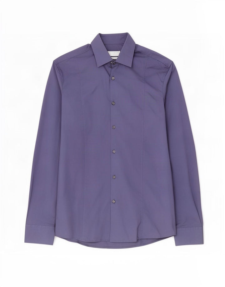 Zara Herre Slim Fit skjorte Medium Blue Bomuld