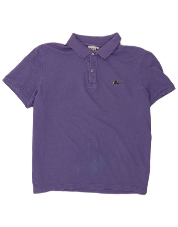 Lacoste Herre Slim Fit Polo Shirt Størrelse 6 XL Lilla Bomuld