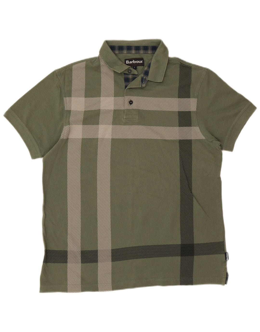 Barbour herre polo skjorte stor grøn ternet