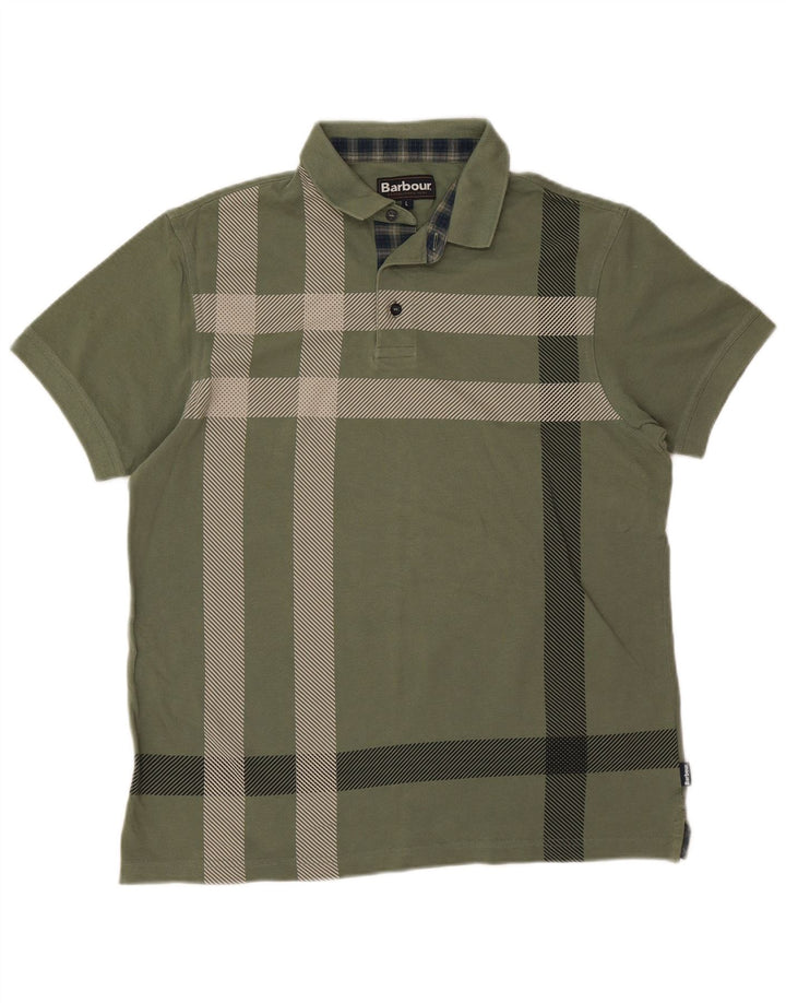 Barbour herre polo skjorte stor grøn ternet