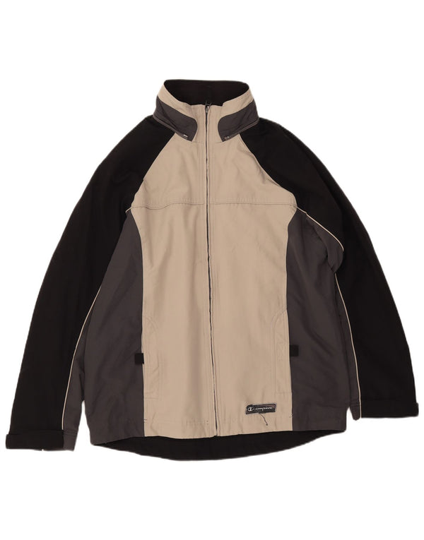 CHAMPION Herre Windbreaker Jacket UK 38 Medium Sort Colourblock Polyester