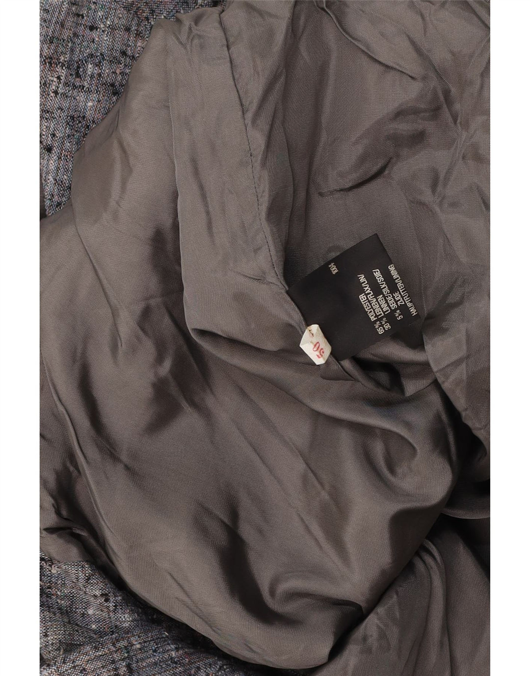 VINTAGE oversized bomberjakke til kvinder IT 50 XL Grå Flecked Polyester