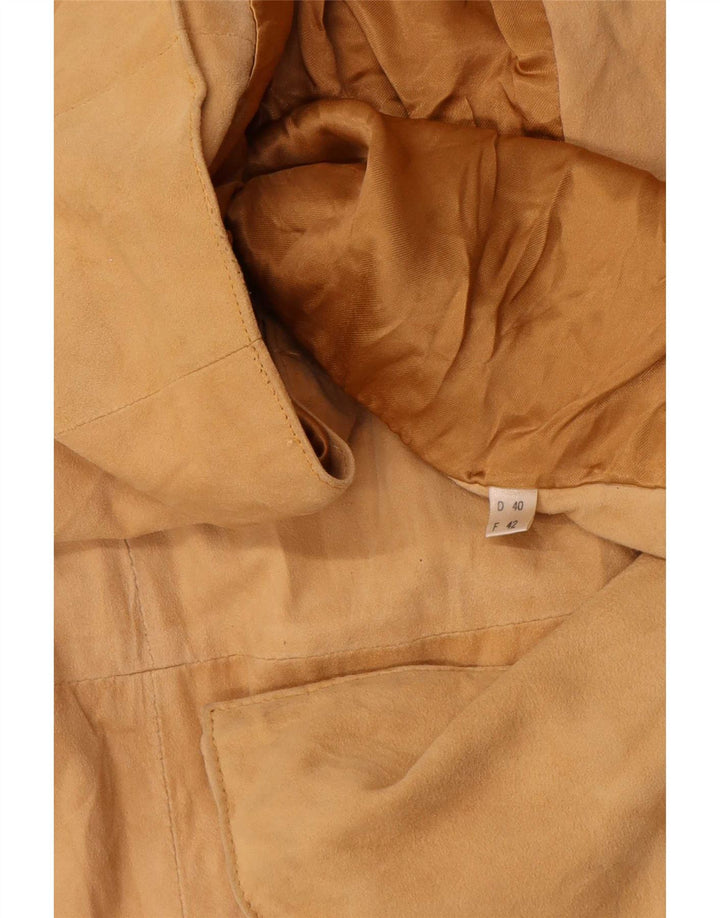 Vintage dame 4-knaps ruskindsblazerjakke EU 42 Large Beige