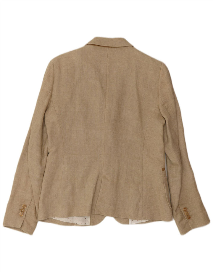 Massimo Dutti Dame 2 Button Blazer Jacket EU 42 Large Beige