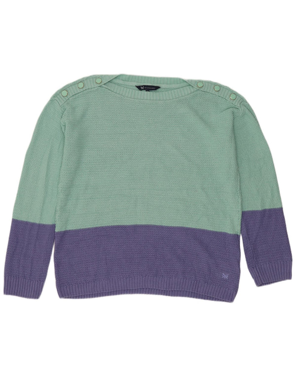 Besætningstøj Dame Boat Neck Jumper Sweater UK 12 Medium Green