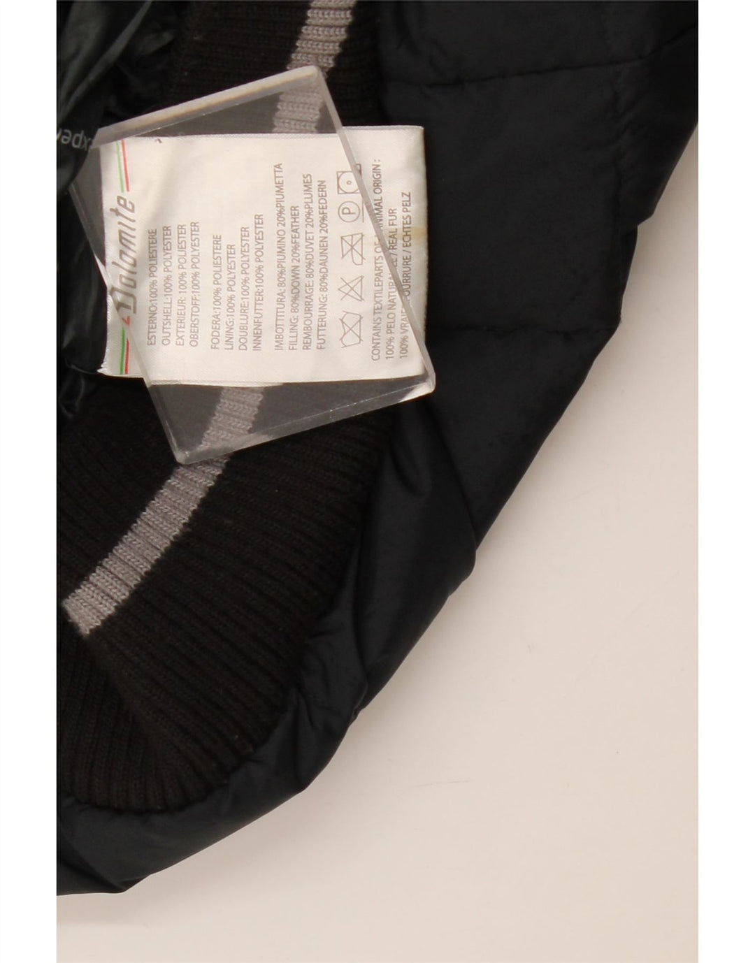 DOLOMITE Herre hættepolstret jakke UK 36 Lille sort polyester