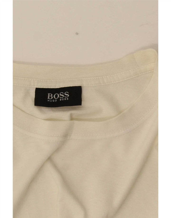Hugo Boss Herre T-Shirt Top XL Hvid Bomuld