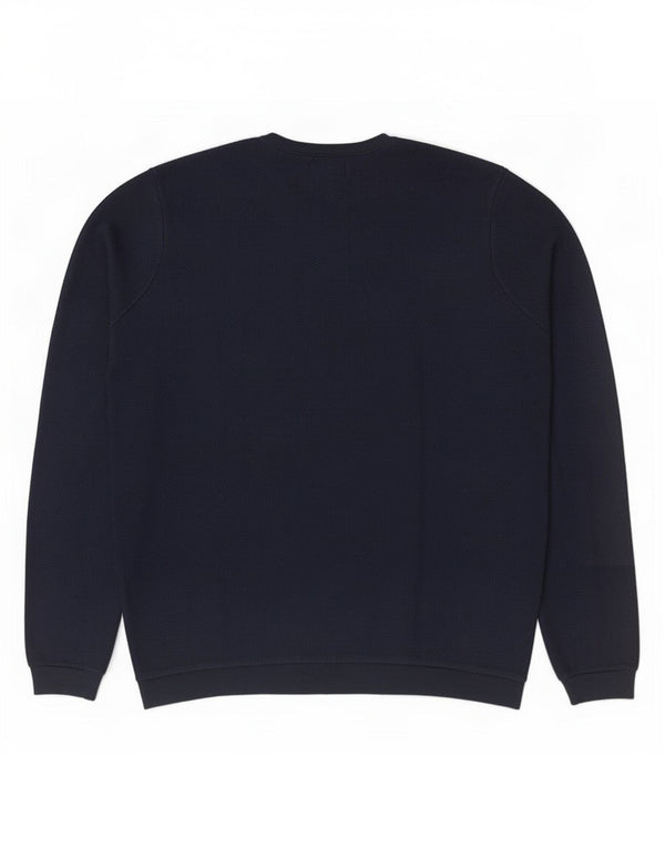 Zara Herre Crew Neck Jumper Sweater Large Navy Blue