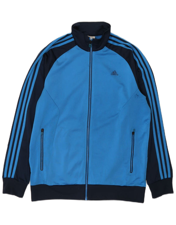 Adidas Træningsdragt til mænd Topjakke UK 42/44 Stor blå farveblok polyester