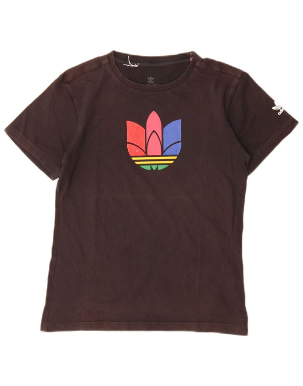 Adidas drenge grafisk t-shirt top 12-13 år sort bomuld