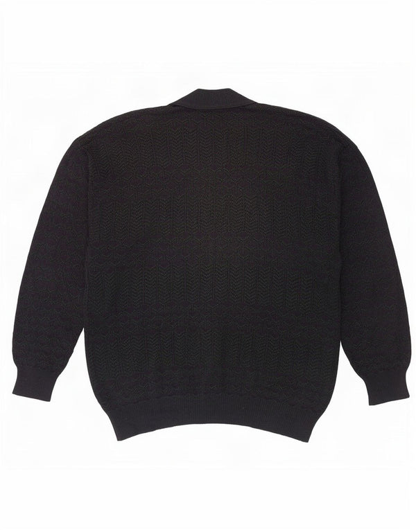 Paco Calvari Herre Cardigan Sweater IT 54/56 XL Marineblå Geometrisk