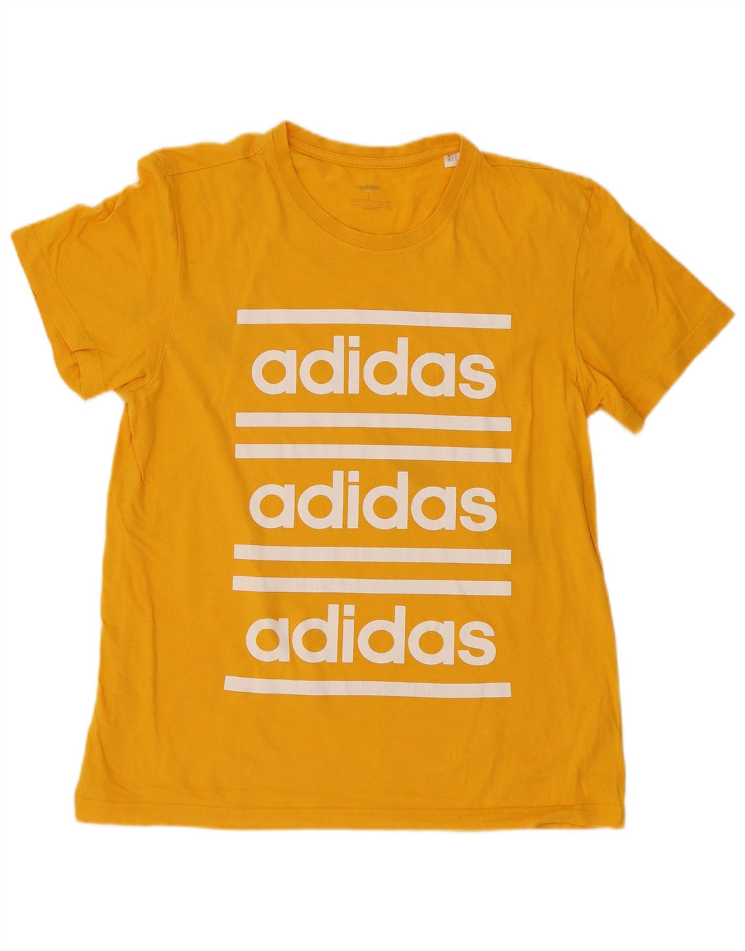 Adidas Herre Grafisk T-Shirt Top Stor Gul Bomuld