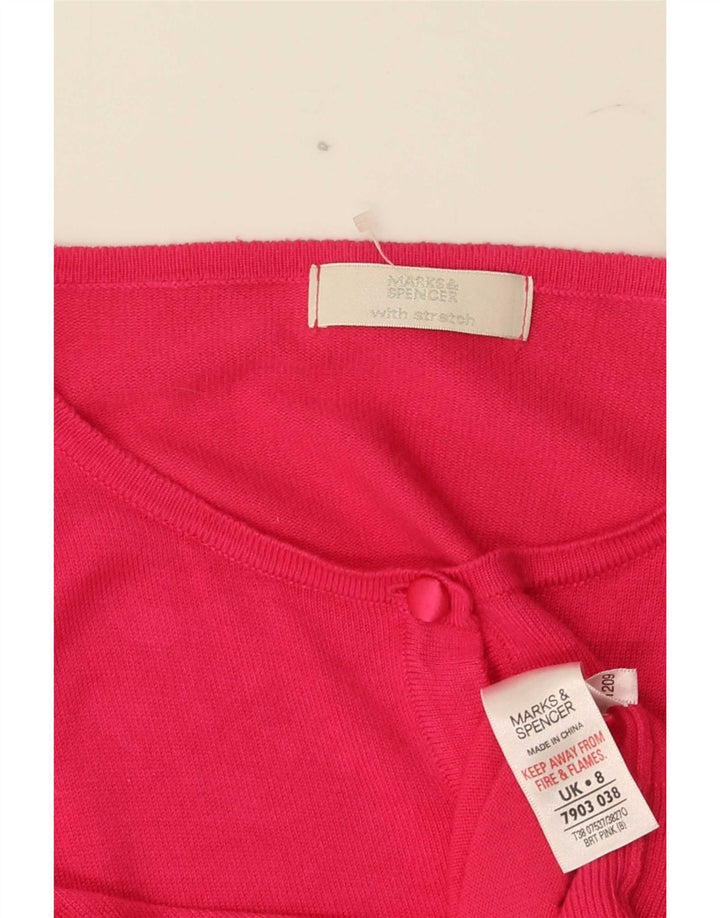 Marks & Spencer Dame Cardigan Sweater UK 8 Small Pink Viscose