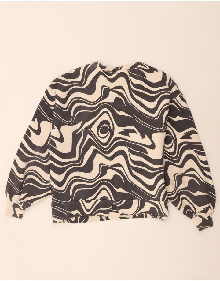Zara piger abstrakt mønster sweatshirt sweater 13-14 år sort bomuld