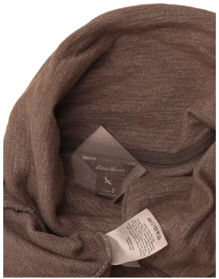 EDDIE BAUER Dame Cardigan Sweater UK 10 Lille Grå Bomuld