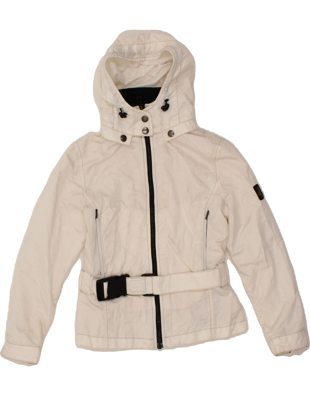 REFRIGIWEAR Girls Hooded Rain Jacket 9-10 Years White Polyamide Vintage Refrigiwear and Second-Hand Refrigiwear from Messina Hembry 