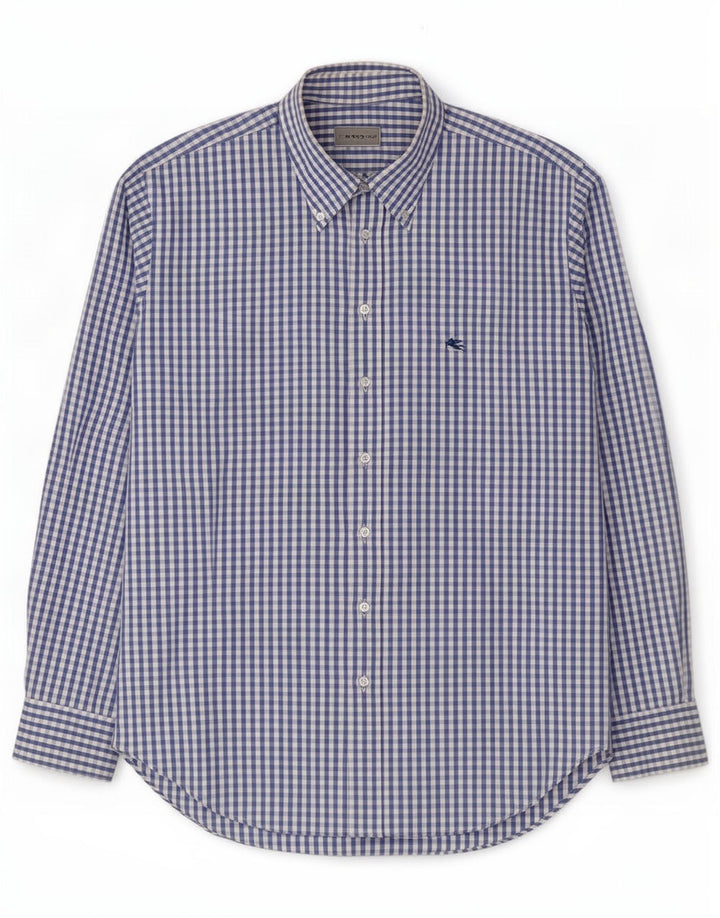 Etro herreskjorte str. 43 Large Blue Gingham Cotton