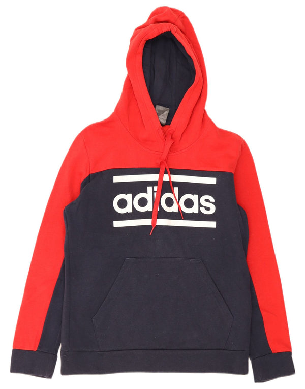 Adidas Grafisk hættetrøje til mænd UK 16/18 Large Navy Blue Colourblock