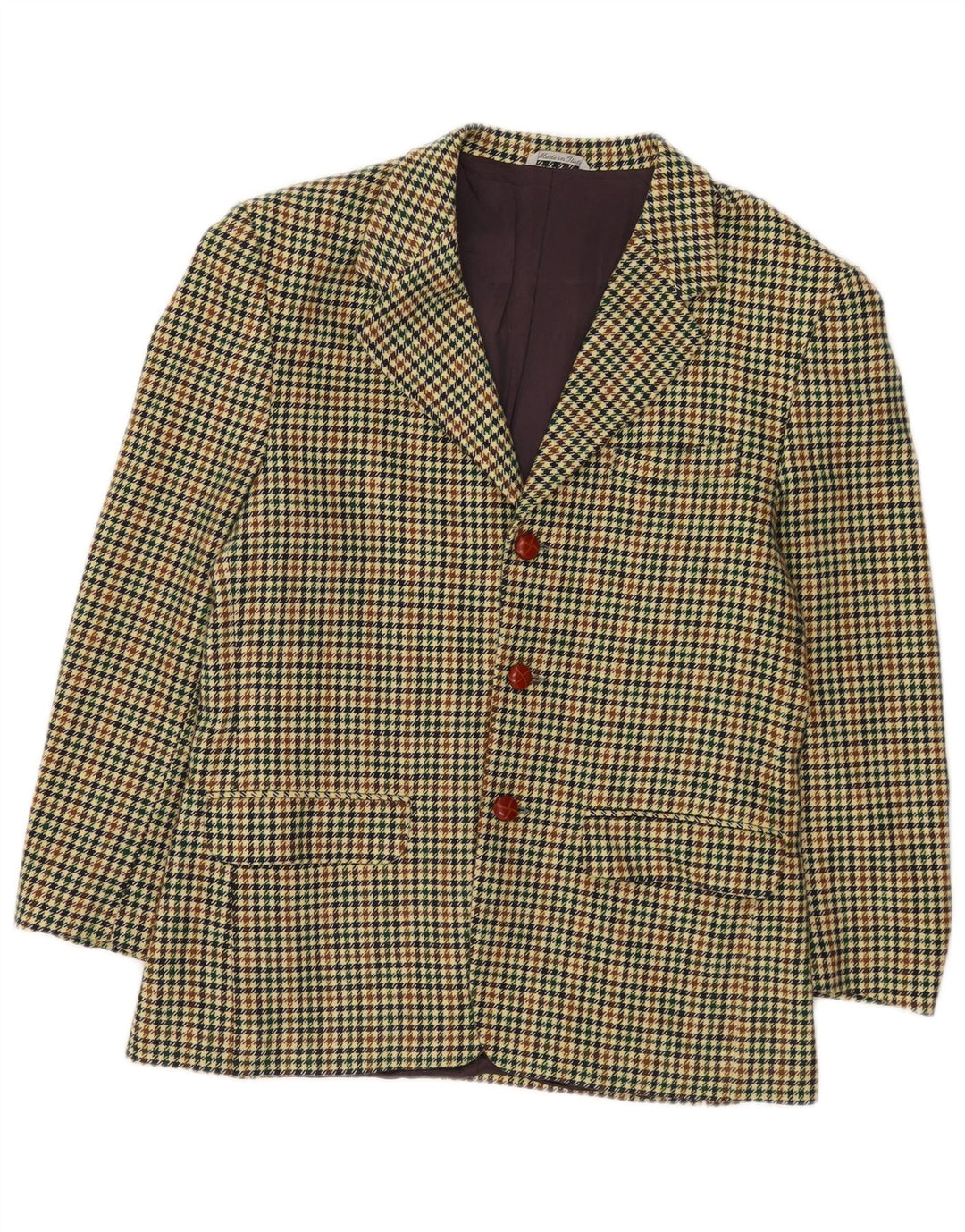 Wampum Herre 3-knaps blazerjakke UK 38 Medium Flerfarvet Houndstooth