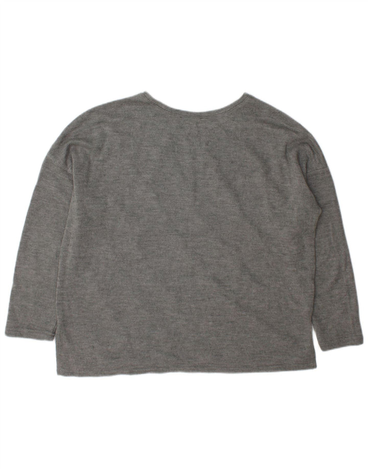 Zara Dame Oversized Crew Neck sweater UK 14 Medium Grey