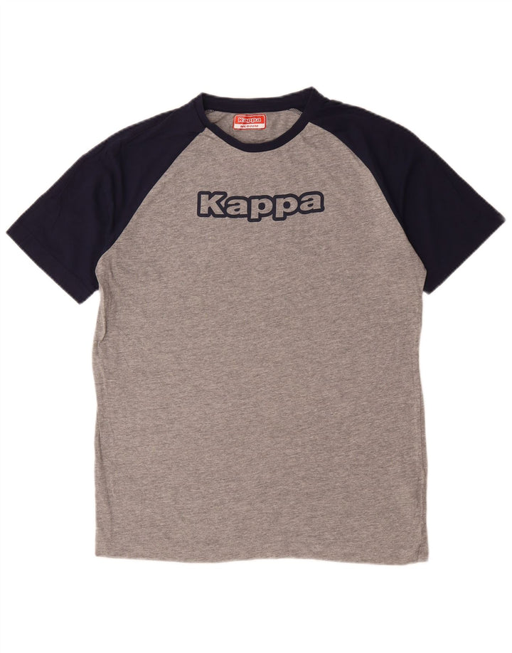 Kappa Herre grafisk T-shirt Top Mellemgrå Colourblock Bomuld