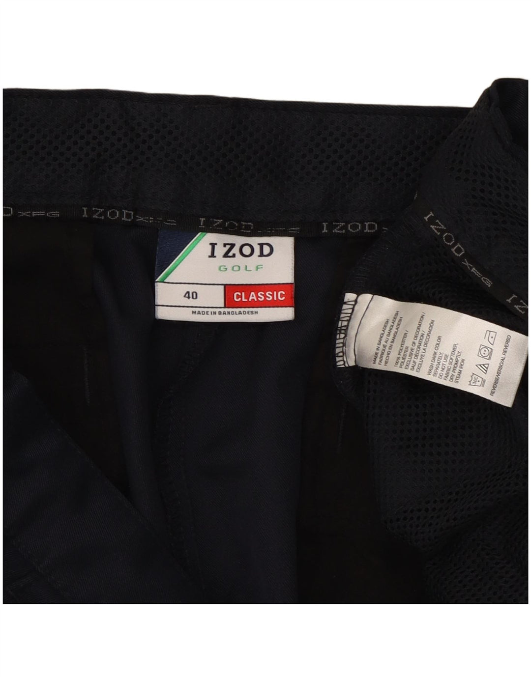 Izod Classic Cargo Shorts til mænd W40 XL Marineblå polyester
