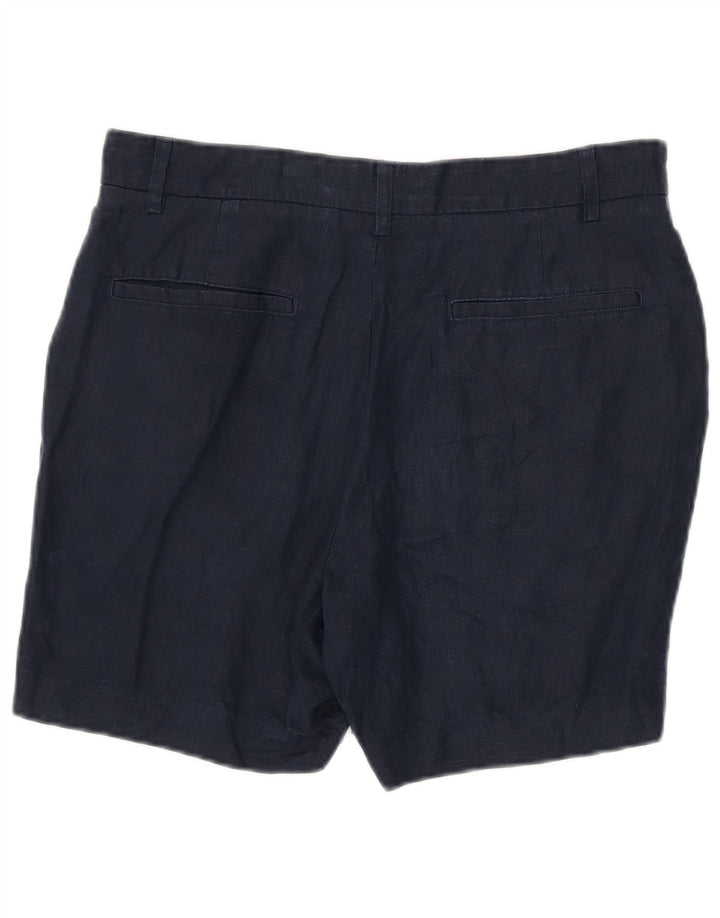 Zara Herre Chino Shorts Medium W31 Navy Blue Linen