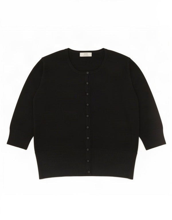 Marks & Spencer 3/4-ærmet Bolero Jumper til kvinder UK 20 2XL Sort viskose