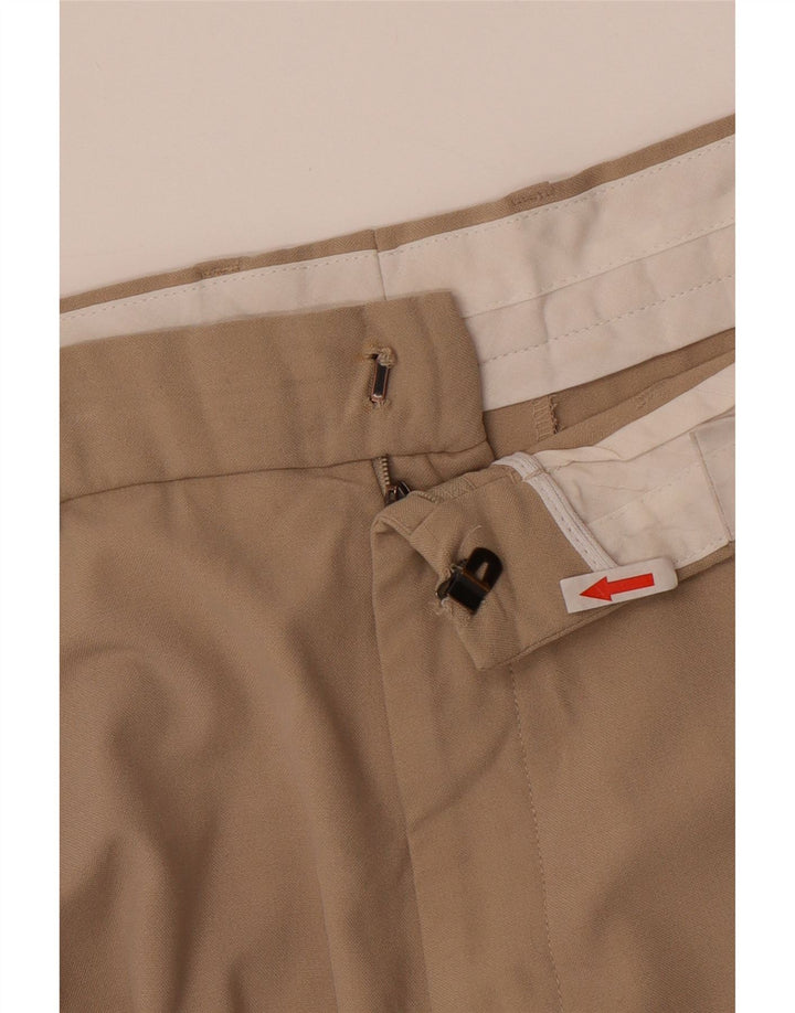 Marks & Spencer Herre Cropped Trousers W38 L24 Beige Polyester