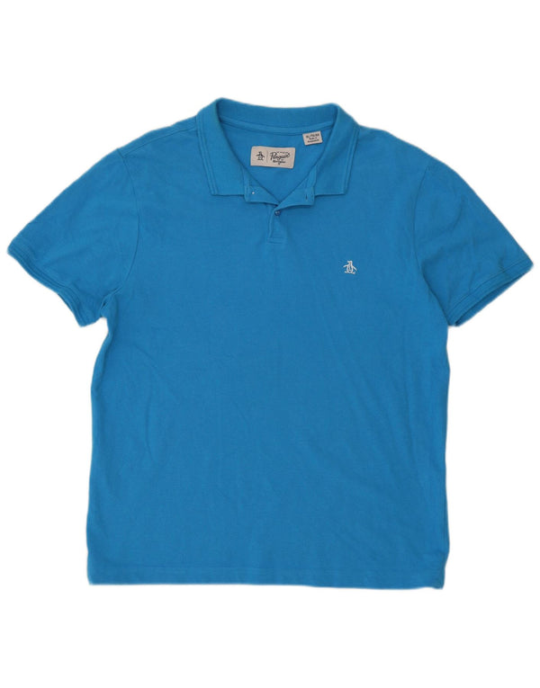 Penguin herre poloshirt XL blå bomuld