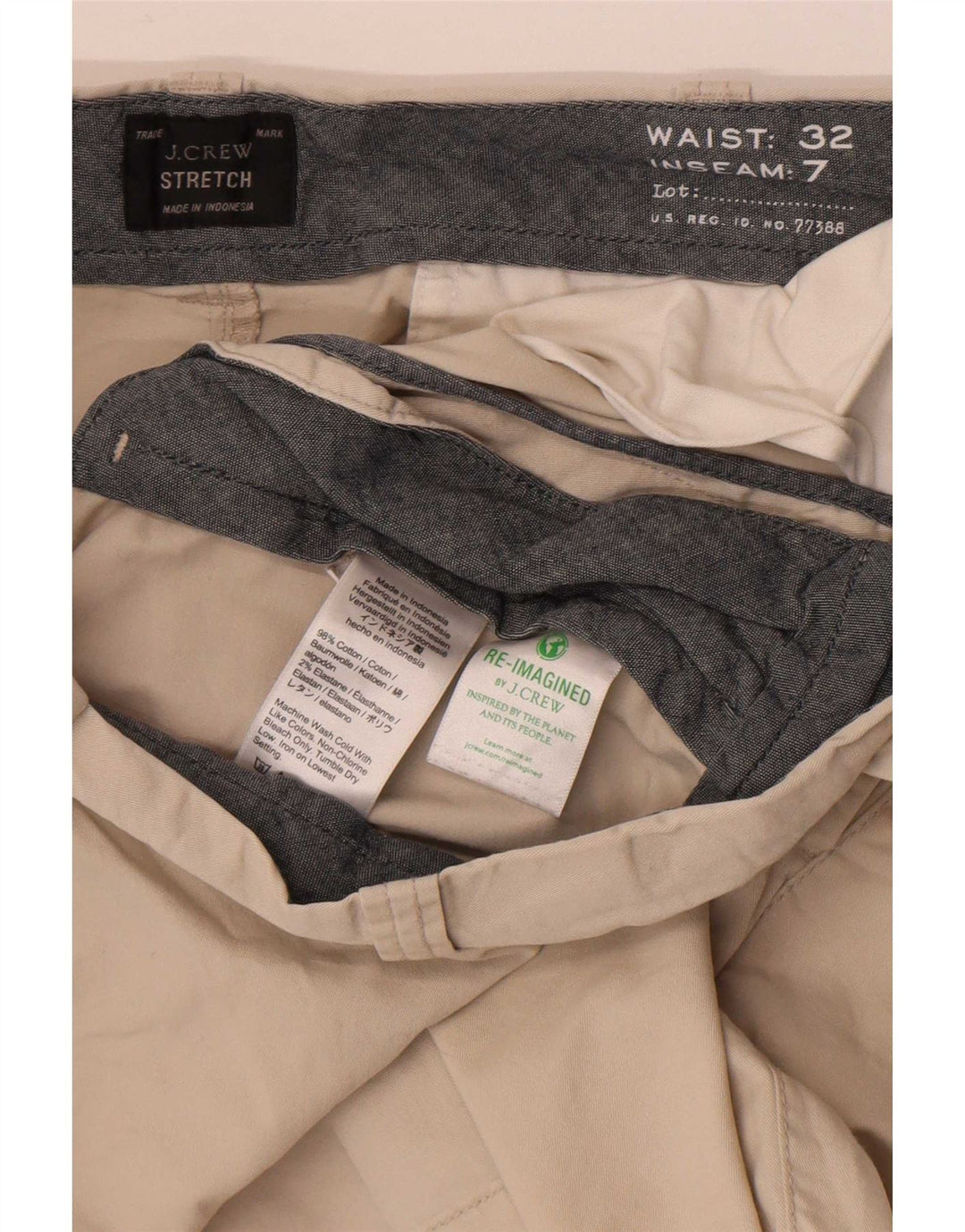 J. Crew Chino Shorts til mænd W32 Medium Beige Bomuld