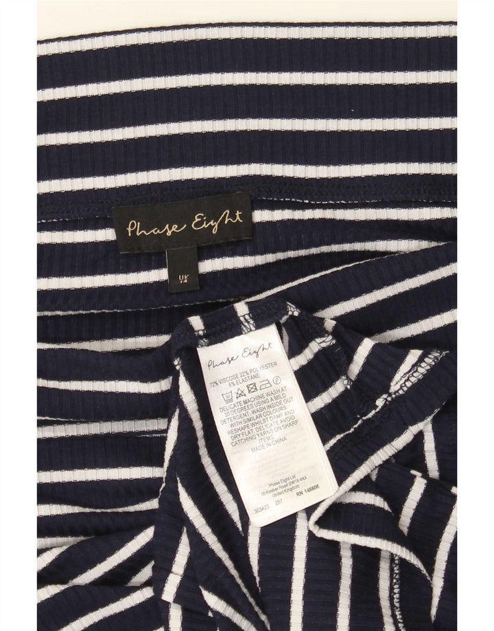 Phase Eight Womens Crop Off Shoulder Top UK 14 Mellem marineblå stribet