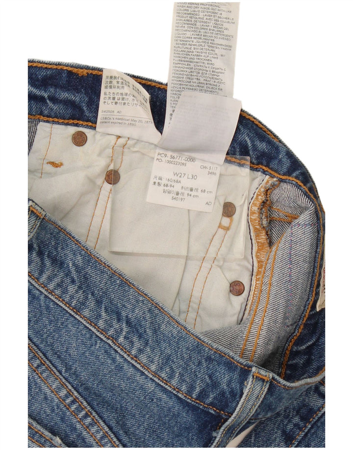 Levi's Womens 501 Distressed Slim Jeans W27 L30 Blå Bomuld
