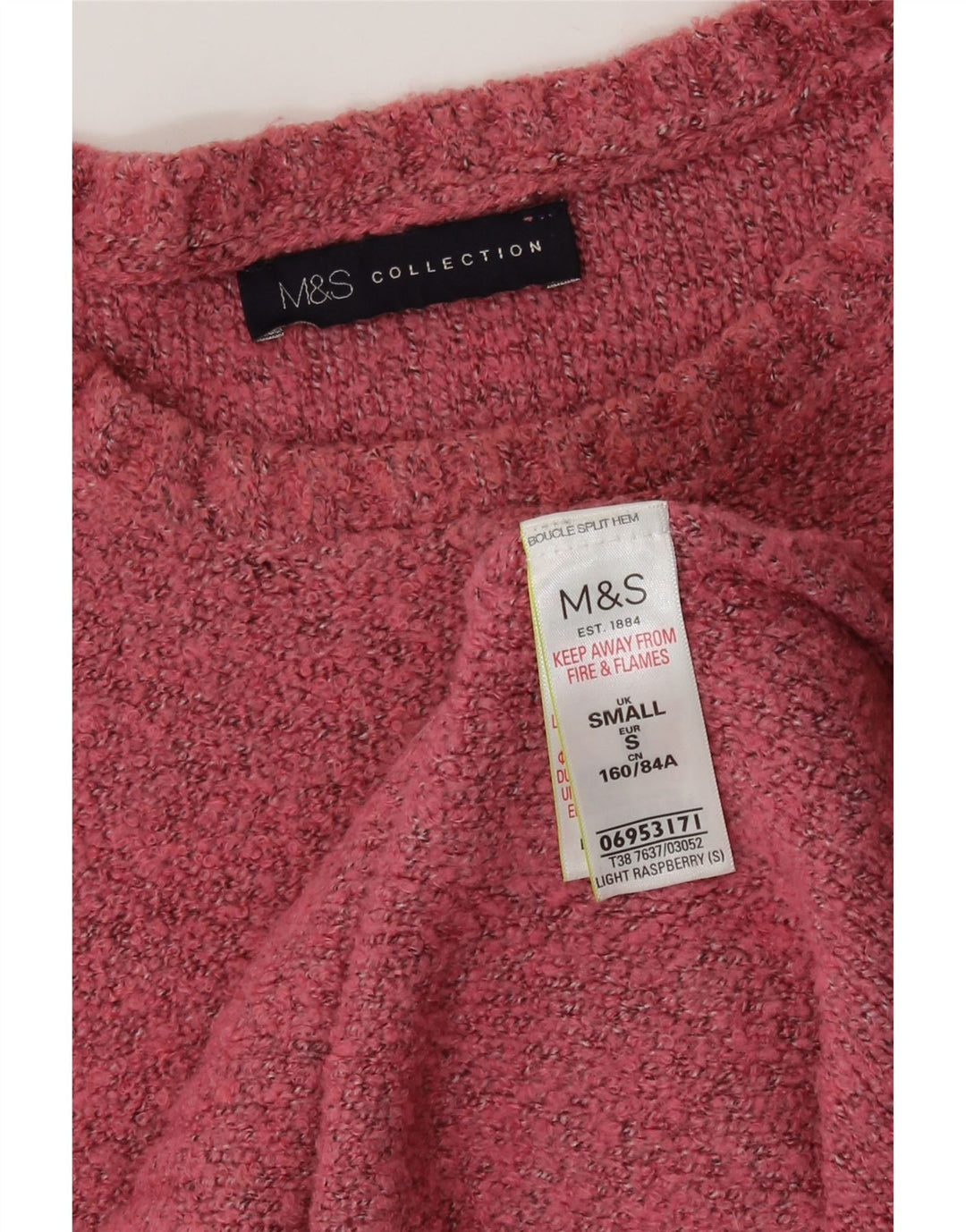 Marks & Spencer Dame Oversized Boat Neck Jumper Sweater UK 10 Small Pink